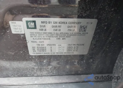 2015 Buick Encore z USA, uszkodzony, nr VIN KL4CJESB7FB093046